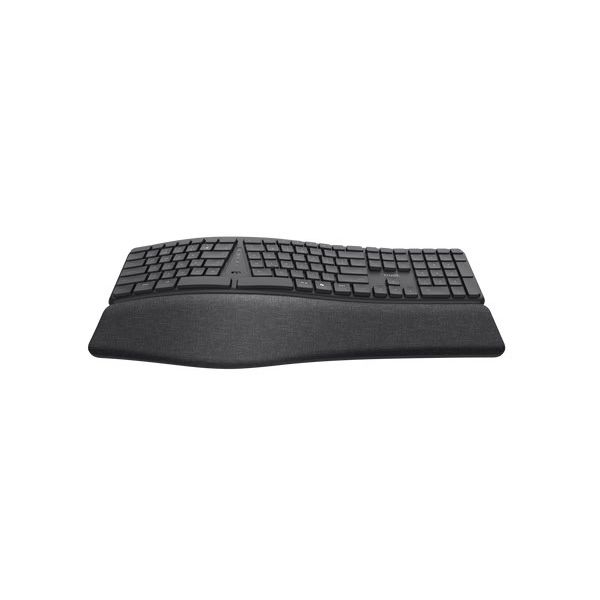 Trust Keyra Ergonomisch Draadloos Toetsenbord - Ergonomisch toetsenbord – USB en Bluetooth verbinding – QWERTY US International – Zwart (25459)
