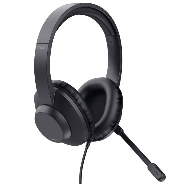 Trust Ayda Max USB Headset Bedraad Hoofdband Kantoor/callcenter USB Type-C / USB Type-A Zwart (25461)
