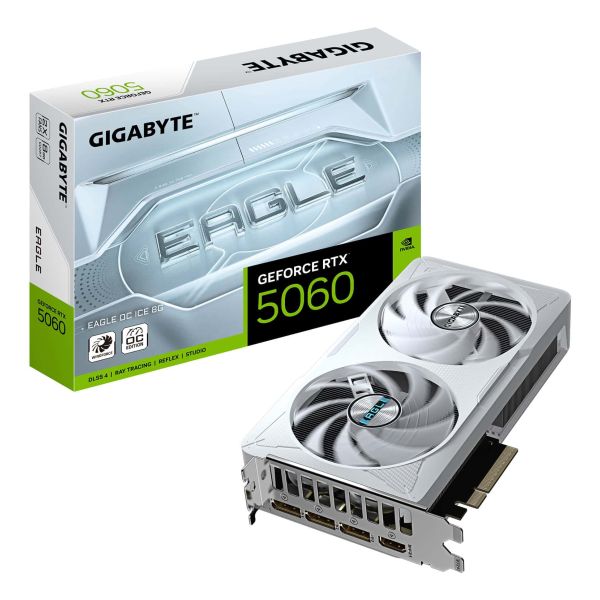 GIGABYTE GeForce RTX 5060 EAGLE OC ICE 8G NVIDIA 8 GB GDDR7 (GV-N5060EAGLEOC ICE-8GD) GIGABYTE GeForce RTX 5060 EAGLE OC ICE 8G NVIDIA 8 GB GDDR7 (GV-N5060EAGLEOC ICE-8GD)
