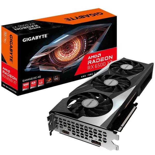 GIGABYTE GAMING Radeon RX 6500 XT OC 4G AMD 4 GB GDDR6 (GV-R65XTGAMING OC-4GD) GIGABYTE GAMING Radeon RX 6500 XT OC 4G AMD 4 GB GDDR6 (GV-R65XTGAMING OC-4GD)