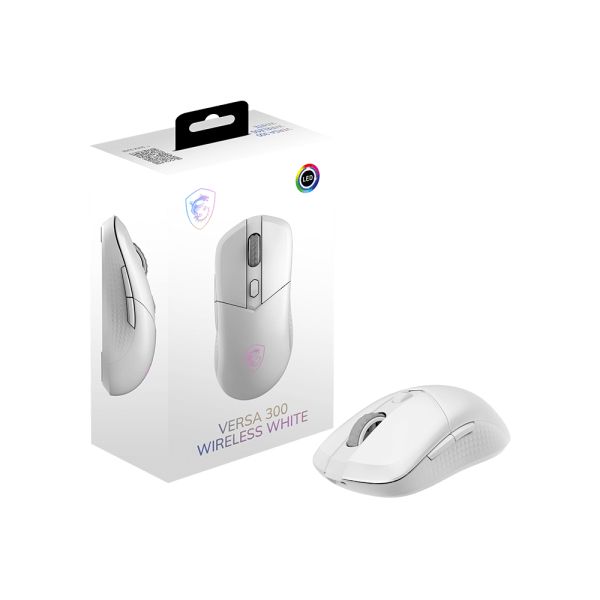 MSI Versa 300 Wireless muis Gamen Rechtshandig RF Wireless + Bluetooth + USB Type-C Optisch 8000 DPI (VERSA 300 W WHITE)