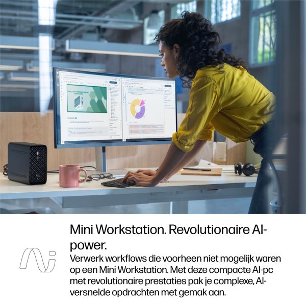 HP Z2 Mini G1a Wolf Pro Security Edition Copilot+ PC AMD Ryzen AI Max+ PRO PRO 395 64 GB LPDDR5x-SDRAM 1 TB SSD Windows 11 Pro Mini PC Workstation AI Workstation, AI PC Zwart