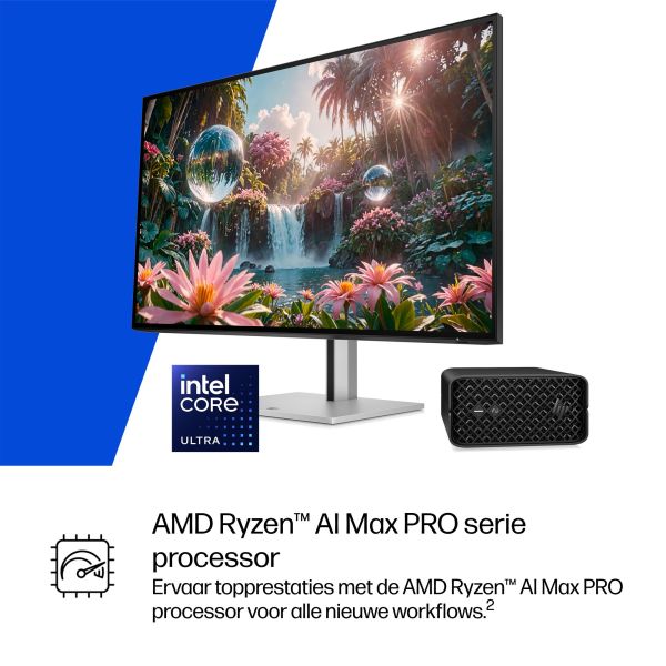 HP Z2 Mini G1a Wolf Pro Security Edition Copilot+ PC AMD Ryzen AI Max PRO 390 64 GB LPDDR5x-SDRAM 1 TB SSD Windows 11 Pro Mini PC Workstation AI Workstation, AI PC Zwart