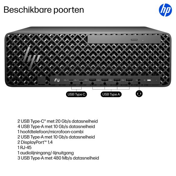 HP Z2 SFF G1i Wolf Pro Security Edition Intel Core Ultra 9 285K 64 GB DDR5-SDRAM 1 TB SSD Windows 11 Pro Workstation AI Workstation, AI PC Zwart