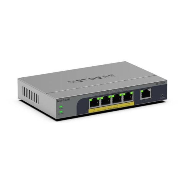 NETGEAR GS105EP Unmanaged Gigabit Ethernet (10/100/1000) Power over Ethernet (PoE) Grijs (GS105EP-100EUS)