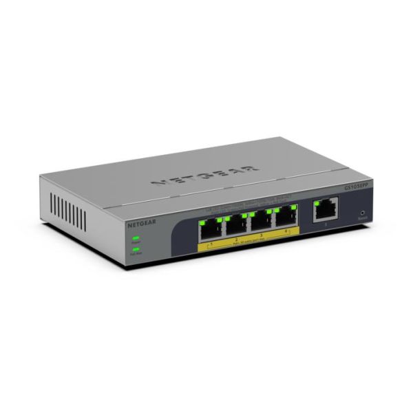 NETGEAR GS105EPP Unmanaged Gigabit Ethernet (10/100/1000) Power over Ethernet (PoE) Bureaublad-/wandmontage Grijs (GS105EPP-100EUS) NETGEAR GS105EPP Unmanaged Gigabit Ethernet (10/100/1000) Power over Ethernet (PoE) Bureaublad-/wandmontage Grijs (GS105EPP-100EUS)