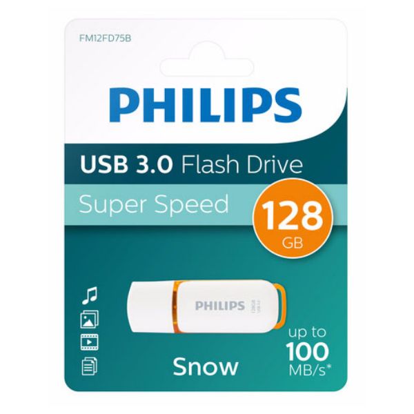 Philips FM12FD75B/00 USB flash drive 128 GB USB Type-A 3.2 Gen 1 (3.1 Gen 1) Oranje, Wit (FM12FD75B/00)