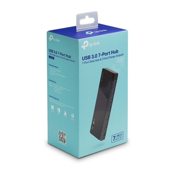 TP-Link UH700 interface hub USB 3.2 Gen 1 (3.1 Gen 1) Micro-B 5000 Mbit/s Zwart (UH700 V5.0)