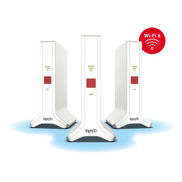 FRITZ! Mesh Set Mesh Set 4200 Dual-band (2.4 GHz / 5 GHz) Wi-Fi 6E (802.11ax) Rood, Wit 2x2/4x4 (20003107)