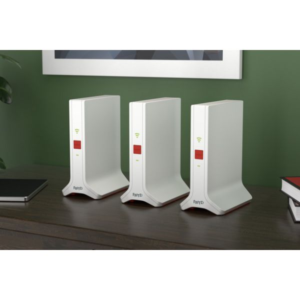 FRITZ! Mesh Set Mesh Set 4200 Dual-band (2.4 GHz / 5 GHz) Wi-Fi 6E (802.11ax) Rood, Wit 2x2/4x4 (20003107)