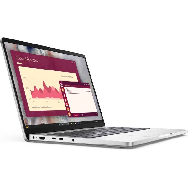 DELL Pro PC14250 Intel Core Ultra 7 255U Laptop 35,6 cm (14") Full HD+ 16 GB DDR5-SDRAM 512 GB SSD Wi-Fi 6E (802.11ax) Windows 11 Pro US International Platina (DGKXW)