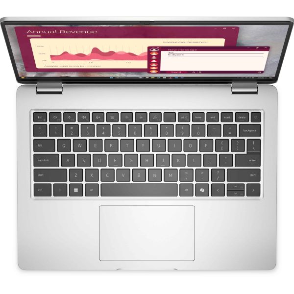 DELL Pro PC14250 Intel Core Ultra 7 255U Laptop 35,6 cm (14") Full HD+ 16 GB DDR5-SDRAM 512 GB SSD Wi-Fi 6E (802.11ax) Windows 11 Pro US International Platina (DGKXW)