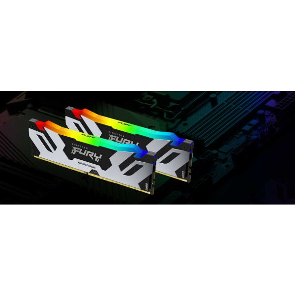 Kingston Technology FURY 24GB 8000MT/s DDR5 CL38 DIMM Renegade RGB Silver (KF580C38RSA-24)