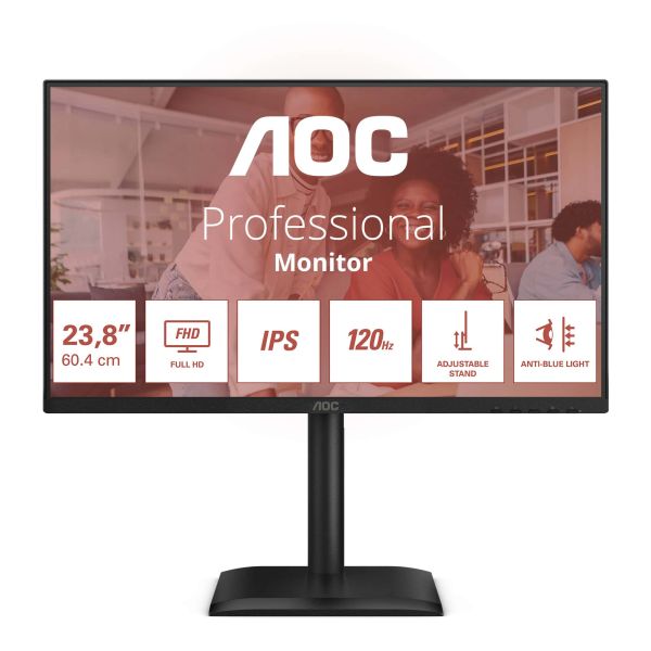 AOC 24E4U computer monitor 60,5 cm (23.8") 1920 x 1080 Pixels Full HD LED Zwart (24E4U)