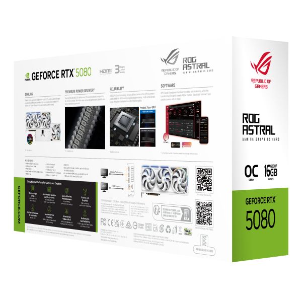 ASUS ROG Astral - -RTX5080-O16G-WHITE NVIDIA GeForce RTX 5080 16 GB GDDR7 (90YV0LV4-M0NA00)