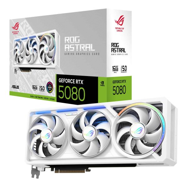 ASUS ROG Astral - -RTX5080-16G-WHITE NVIDIA GeForce RTX 5080 16 GB GDDR7 (90YV0LV5-M0NA00) ASUS ROG Astral - -RTX5080-16G-WHITE NVIDIA GeForce RTX 5080 16 GB GDDR7 (90YV0LV5-M0NA00)