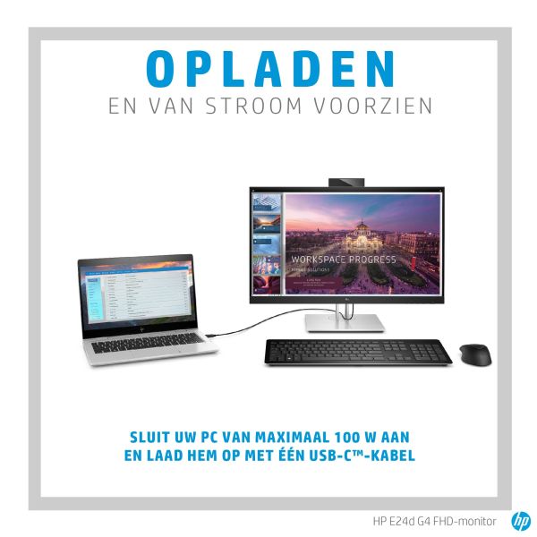 HP E24d G4 computer monitor 60,5 cm (23.8") 1920 x 1080 Pixels Full HD Grijs (6PA50AA#ABB)