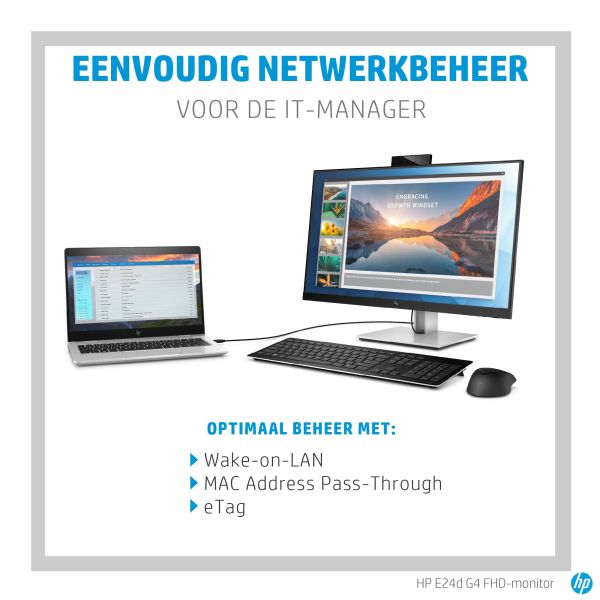 HP E24d G4 computer monitor 60,5 cm (23.8") 1920 x 1080 Pixels Full HD Grijs (6PA50AA#ABB)