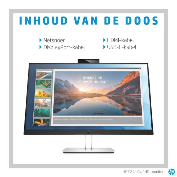 HP E24d G4 computer monitor 60,5 cm (23.8") 1920 x 1080 Pixels Full HD Grijs (6PA50AA#ABB)