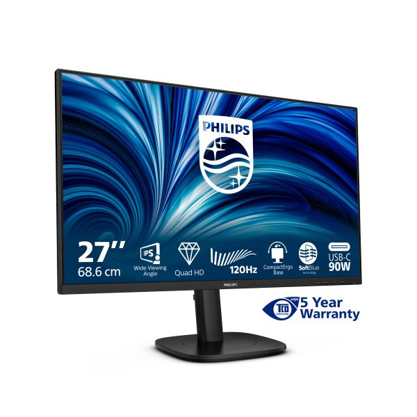 Philips 3000 series 27B2U3601/00 computer monitor 68,6 cm (27") 2560 x 1440 Pixels Quad HD LCD Zwart (27B2U3601/00) Philips 3000 series 27B2U3601/00 computer monitor 68,6 cm (27") 2560 x 1440 Pixels Quad HD LCD Zwart (27B2U3601/00)