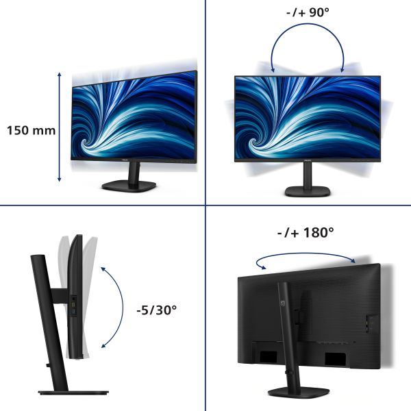 Philips 3000 series 27B2U3601/00 computer monitor 68,6 cm (27") 2560 x 1440 Pixels Quad HD LCD Zwart (27B2U3601/00) Philips 3000 series 27B2U3601/00 computer monitor 68,6 cm (27") 2560 x 1440 Pixels Quad HD LCD Zwart (27B2U3601/00)