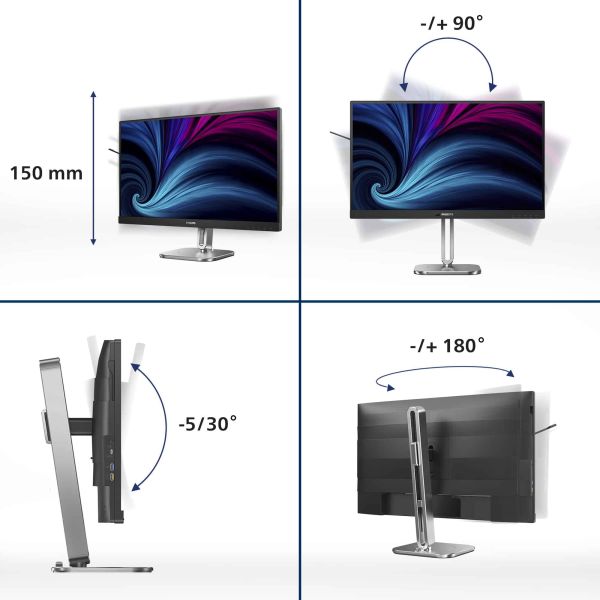 Philips 27B2U4601/00 computer monitor 68,6 cm (27") 2560 x 1440 Pixels Quad HD LCD Grijs (27B2U4601/00)