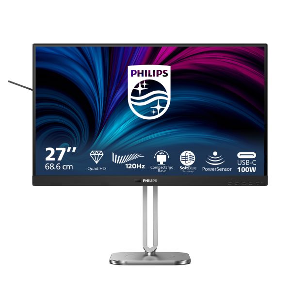 Philips 27B2U4601/00 computer monitor 68,6 cm (27") 2560 x 1440 Pixels Quad HD LCD Grijs (27B2U4601/00)