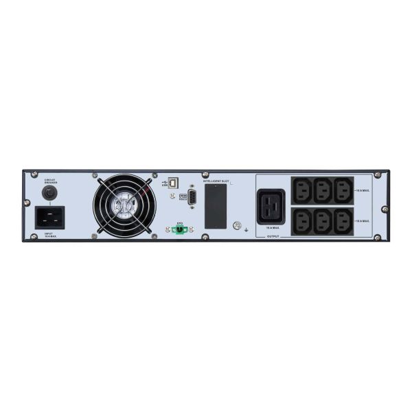 APC Easy UPS On-Line, 3 kVA, lithium-ion, rack/toren 2U, 230 V, 6 IEC C13- en 1 IEC C19-uitgangen, sleuf voor communicatiekaart, inclusief railset (SRVL3KRIRK)