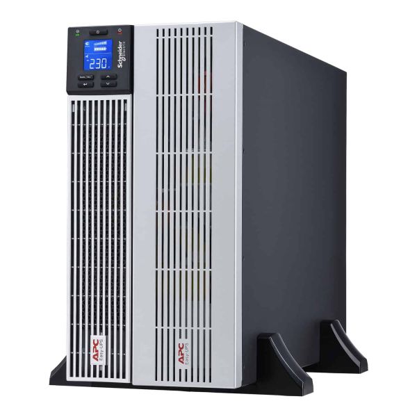 APC Easy UPS On-Line, 6kVA/6kW, Lithium-ion, Rack/Tower 5U, 230V, 1 harde draad (1P+N+E) uitgang, Intelligente kaartsleuf, verlengde runtime, met railkit (SRVL6KRILRK)