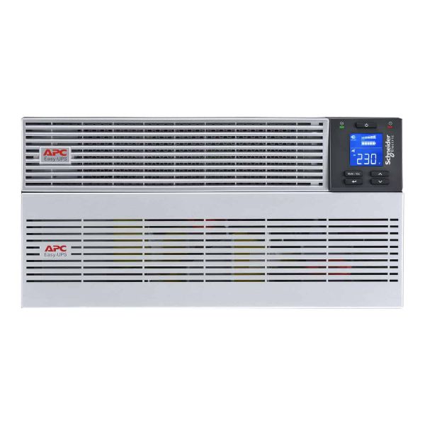 APC Easy UPS On-Line, 6kVA/6kW, Lithium-ion, Rack/Tower 5U, 230V, 1 harde draad (1P+N+E) uitgang, Intelligente kaartsleuf, verlengde runtime, met railkit (SRVL6KRILRK)