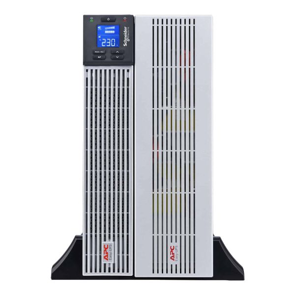 APC Easy UPS On-Line, 6kVA/6kW, Lithium-ion, Rack/Tower 5U, 230V, 1 harde draad (1P+N+E) uitgang, Intelligente kaartsleuf, verlengde runtime, met railkit (SRVL6KRILRK)