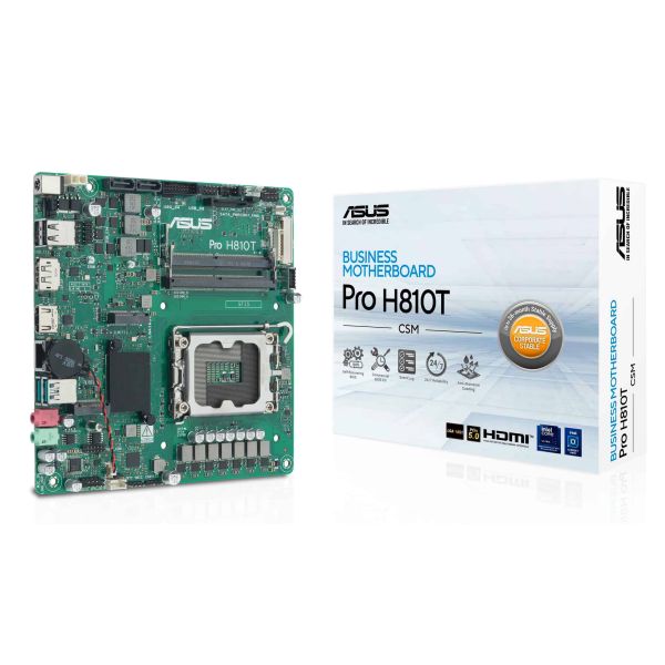 ASUS Pro H810T-CSM Intel H810 LGA 1851 (Socket V1) Thin Mini ITX (90MB1LGM-M0EAYC)