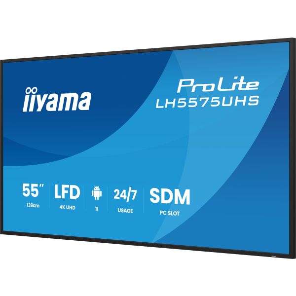 iiyama LH5575UHS-B2AG beeldkrant Digitale signage flatscreen 138,7 cm (54.6") LCD Wifi 500 cd/m² 4K Ultra HD Zwart Type processor Android 11 24/7 (LH5575UHS-B2AG) iiyama LH5575UHS-B2AG beeldkrant Digitale signage flatscreen 138,7 cm (54.6") LCD Wifi 500 cd/m² 4K Ultra HD Zwart Type processor Android 11 24/7 (LH5575UHS-B2AG)