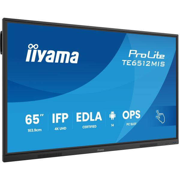 iiyama TE6512MIS-B4AG beeldkrant Kiosk-ontwerp 165,1 cm (65") LCD Wifi 400 cd/m² 4K Ultra HD Zwart Touchscreen Type processor Android 24/7 (TE6512MIS-B4AG)