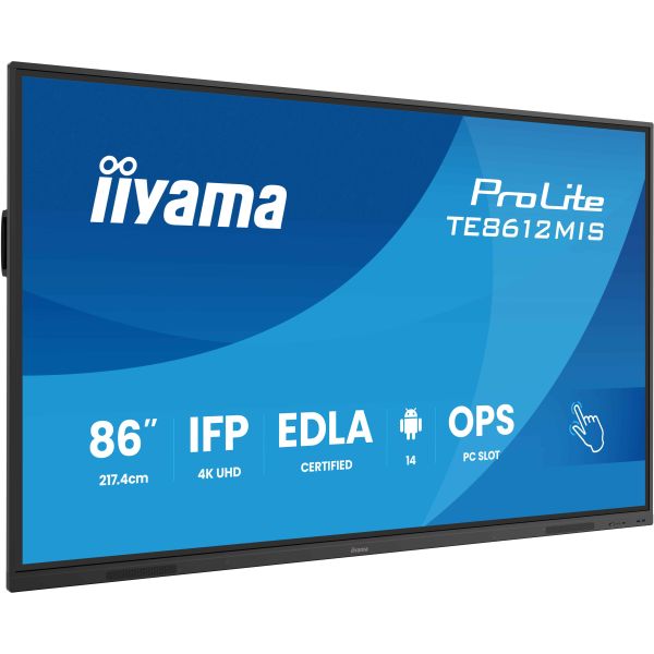 iiyama TE8612MIS-B4AG beeldkrant Digitale signage flatscreen 165,1 cm (65") LCD Wifi 400 cd/m² 4K Ultra HD Zwart Touchscreen Type processor Android 11 24/7 (TE8612MIS-B4AG)