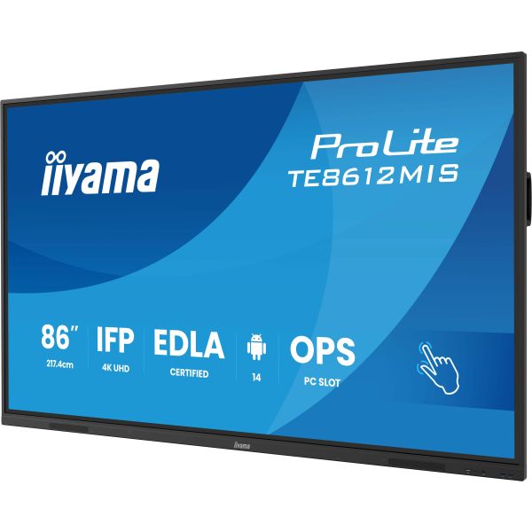 iiyama TE8612MIS-B4AG beeldkrant Digitale signage flatscreen 165,1 cm (65") LCD Wifi 400 cd/m² 4K Ultra HD Zwart Touchscreen Type processor Android 11 24/7 (TE8612MIS-B4AG)