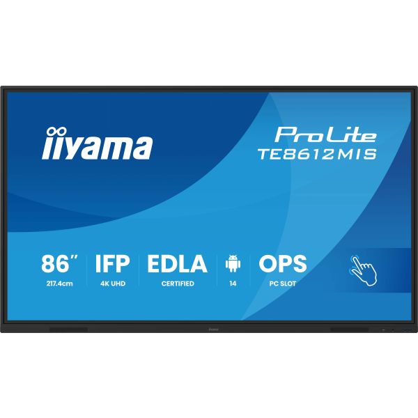 iiyama TE8612MIS-B4AG beeldkrant Digitale signage flatscreen 165,1 cm (65") LCD Wifi 400 cd/m² 4K Ultra HD Zwart Touchscreen Type processor Android 11 24/7 (TE8612MIS-B4AG)