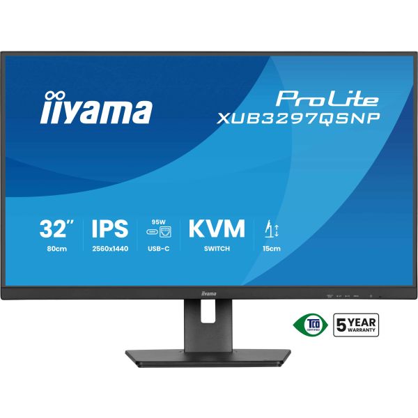 iiyama ProLite XUB3297QSNP-B1 computer monitor 81,3 cm (32") 2560 x 1440 Pixels 4K Ultra HD LED Zwart (XUB3297QSNP-B1)