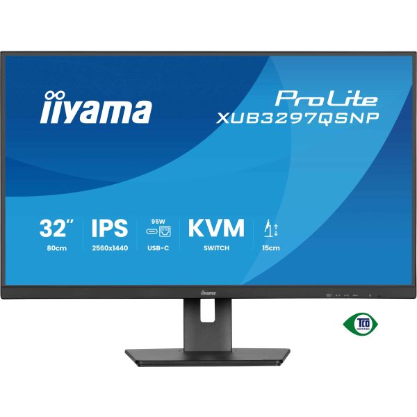 iiyama ProLite XUB3297QSNP-B1 computer monitor 81,3 cm (32") 2560 x 1440 Pixels 4K Ultra HD LED Zwart (XUB3297QSNP-B1)