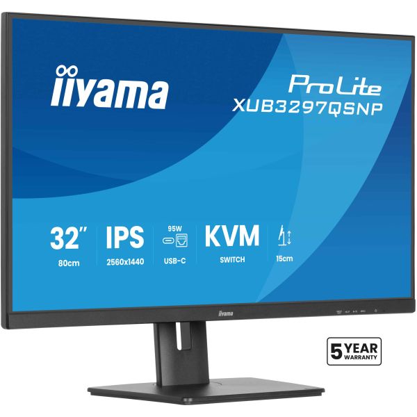 iiyama ProLite XUB3297QSNP-B1 computer monitor 81,3 cm (32") 2560 x 1440 Pixels 4K Ultra HD LED Zwart (XUB3297QSNP-B1)