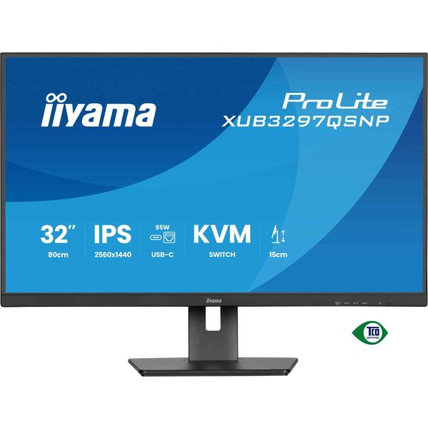 iiyama ProLite XUB3297QSNP-B1 computer monitor 81,3 cm (32") 2560 x 1440 Pixels Quad HD LED Zwart (XUB3297QSNP-B1)