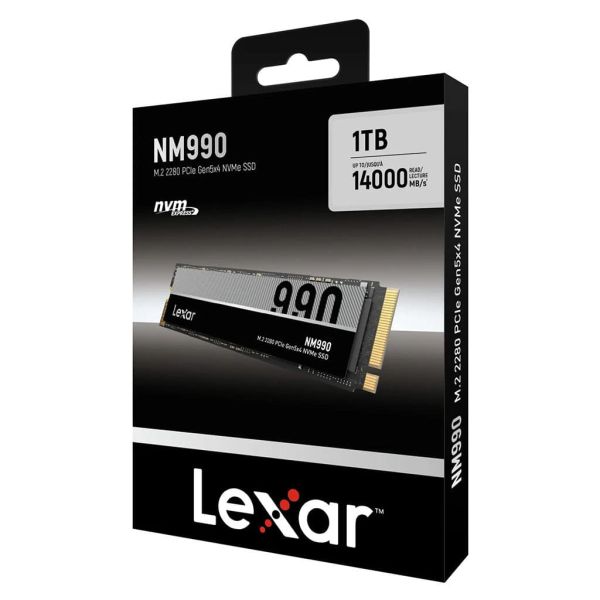 Lexar SSD NM990 1TB High Speed PCIe Gen 5X4 M.2 NVMe up to 14000 MB/s read and 7500 MB/s write (LNM990X001T-RNNNG)