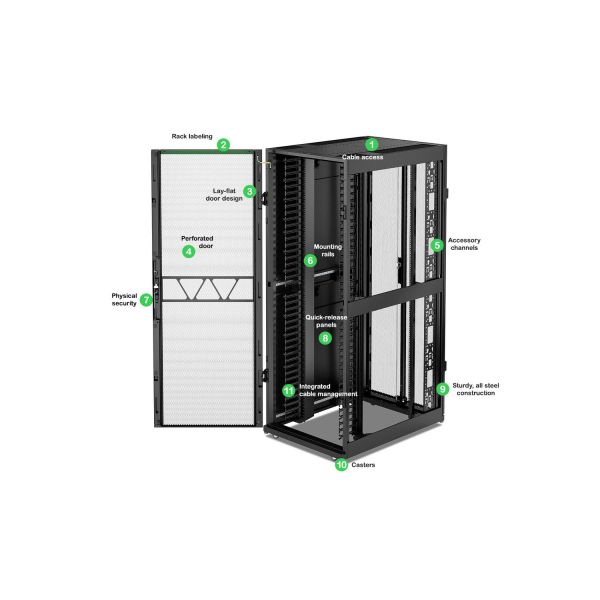 APC NetShelter SX Networking Enclosure, 42U, 1991H x 750W x 1070D mm, wtih Sides, Black (AR3140B2) 2/5 APC NetShelter SX Networking Enclosure, 42U, 1991H x 750W x 1070D mm, wtih Sides, Black (AR3140B2)