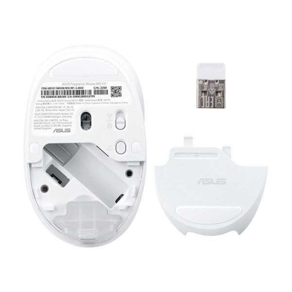 ASUS Fragrance Mouse MD101 muis Thuis Ambidextrous RF-draadloos + Bluetooth Optisch 2400 DPI (90XB08U0-BMU000)