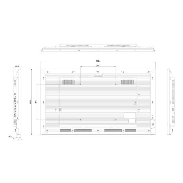 Hisense 43DM66D beeldkrant Digitaal A-kaart 109,2 cm (43") Wifi 500 cd/m² Full HD Zwart Android 11 24/7 (43DM66D)