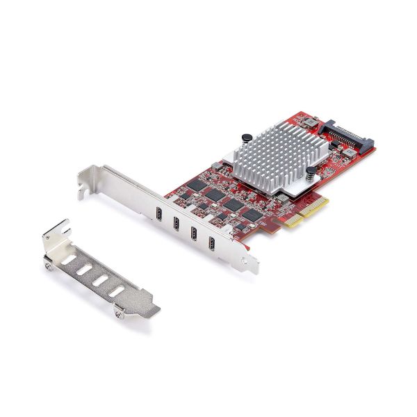StarTech.com 4-Port USB-C PCIe Kaart, USB 3.2 10Gbps, USB Type-C PCI Express Uitbreidingskaart, 4x Onafhankelijke USB Controllers, Windows/Linux/macOS, TAA-Compliant (P10Q4C-USB-CARD)