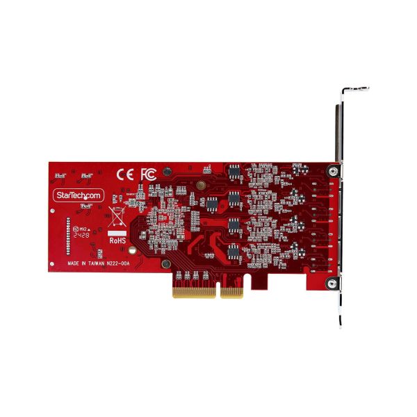 StarTech.com 4-Port USB-C PCIe Kaart, USB 3.2 10Gbps, USB Type-C PCI Express Uitbreidingskaart, 4x Onafhankelijke USB Controllers, Windows/Linux/macOS, TAA-Compliant (P10Q4C-USB-CARD)