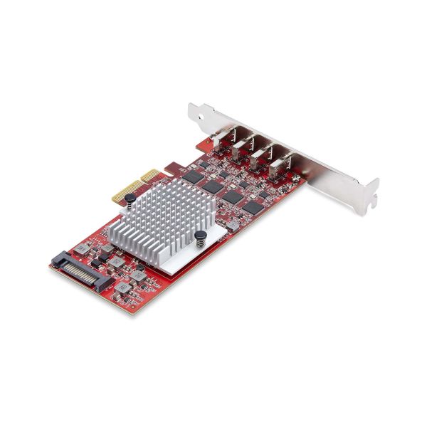 StarTech.com 4-Port USB-C PCIe Kaart, USB 3.2 10Gbps, USB Type-C PCI Express Uitbreidingskaart, 4x Onafhankelijke USB Controllers, Windows/Linux/macOS, TAA-Compliant (P10Q4C-USB-CARD)