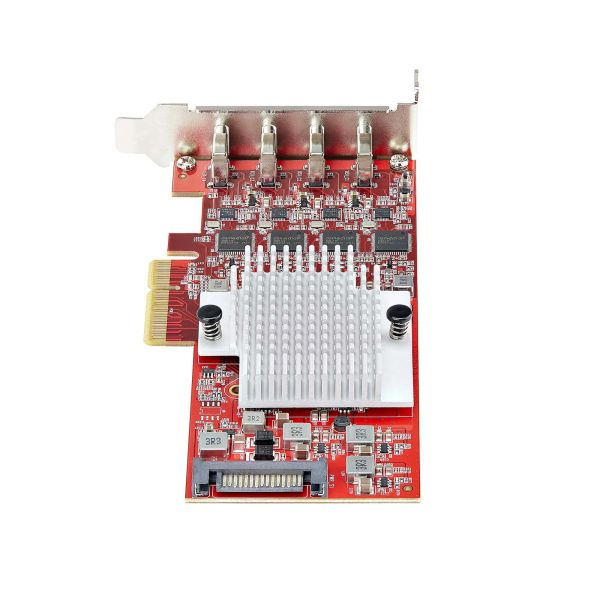 StarTech.com 4-Port USB-C PCIe Kaart, USB 3.2 10Gbps, USB Type-C PCI Express Uitbreidingskaart, 4x Onafhankelijke USB Controllers, Windows/Linux/macOS, TAA-Compliant (P10Q4C-USB-CARD-LP)