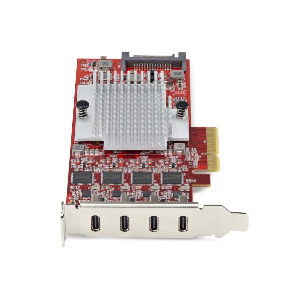 StarTech.com 4-Port USB-C PCIe Kaart, USB 3.2 10Gbps, USB Type-C PCI Express Uitbreidingskaart, 4x Onafhankelijke USB Controllers, Windows/Linux/macOS, TAA-Compliant (P10Q4C-USB-CARD-LP)
